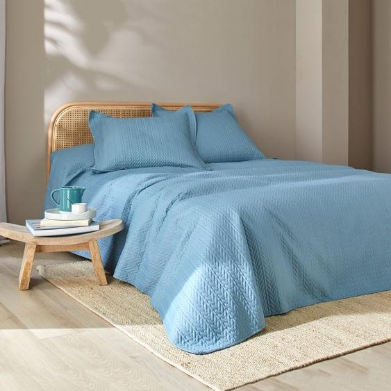 Couvre-lit matelassé microfibre motif géométrique -