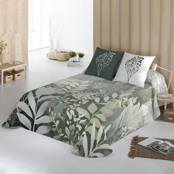 Couvre-lit matelassé Natura imprimé feuillages -