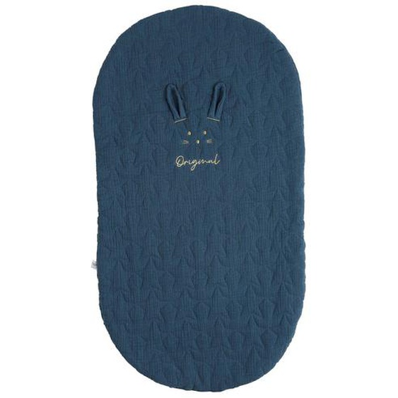 Couvre Lit Ovale Pour Berceau En Coton Bleu Nuit
