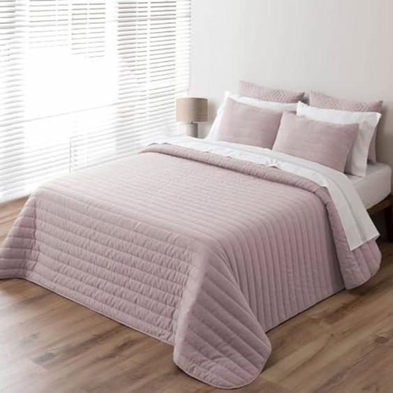 Couvre-lit - PIERRE CARDIN - Bouti en lin rose - Dimensions 105 - Style contemporain - Rembourrage fin