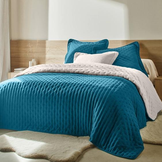 Couvre-lit réversible microfibre matelassée/sherpa -