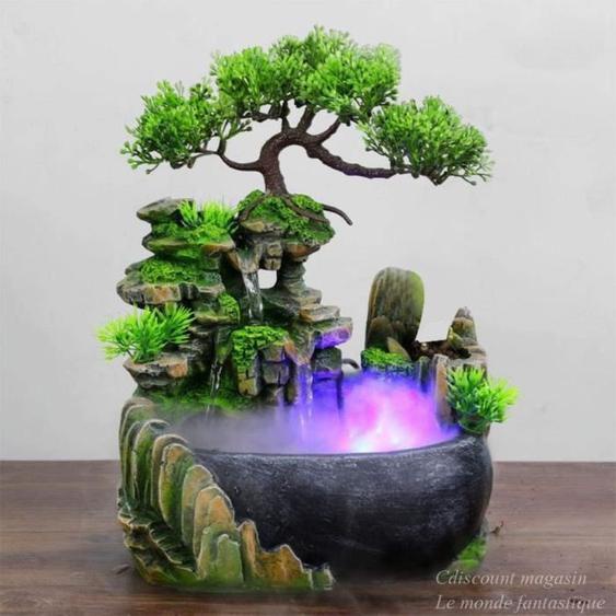 Créatif Intérieur Simulation Résine Rocaille Cascade Statue Feng Shui Fontaine Deau Maison Jardin Déco