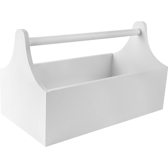 Creative Deco Boîte à Outils en Bois Blanc 34 x 18 x 20,5 cm