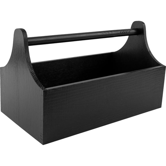 Creative Deco Boîte à Outils en Bois Noir 34 x 18 x 20,5 cm - Boîte Naturelle