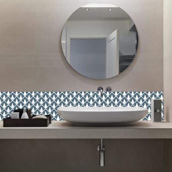 CPM - Crédence adhésive scandinave en PVC Décoration - L. 200 x l. 40 cm - Bleu