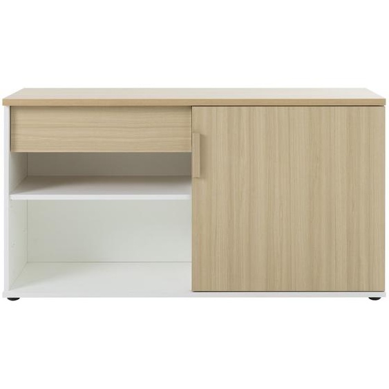 Crédence réversible gamme Arya - L. 140 x H. 75 cm - Chêne / Blanc