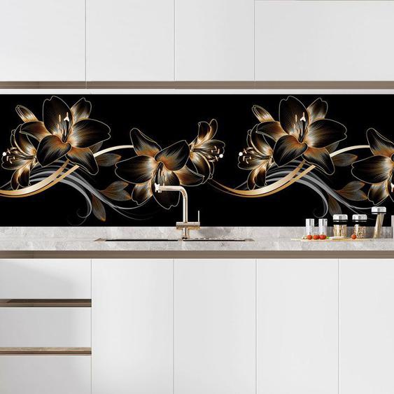 Crédence / Sticker adhésive cuisine - Fleurs Design 3617681221548 - Adhésif + Protection BRILLANTE - 80x140 cm