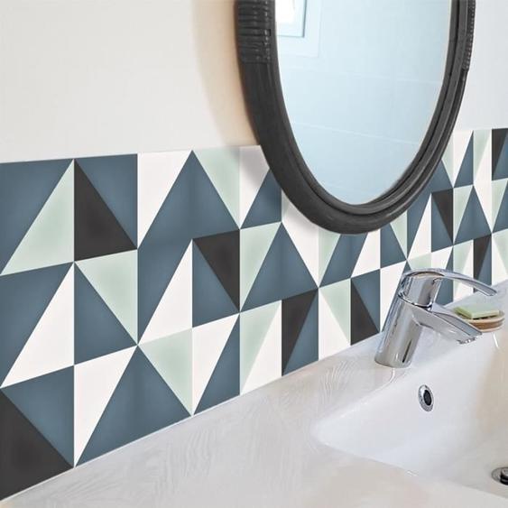 Crédence - TESA - Scandi Indigo - PVC - 70cm x 30cm - Salle de bain - Facile à poser