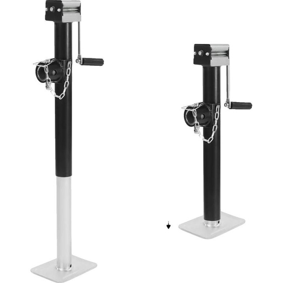 Cric de remorque, hauteur de levage de 38 cm, capacité de charge maximale de 2268 kg, noir argenté