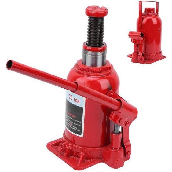 Cric hydraulique de 20 tonnes, avec une capacité de levage de 205 à 420 mm, en acier, de couleur rouge