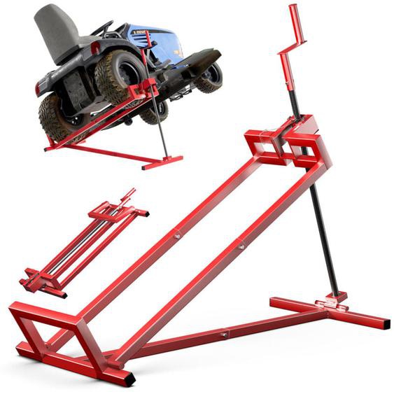 Vounot - Cric Lève Tracteur Tondeuse 400 kg max - télescopique 78 à 98 cm de long - hauteur jusquà 60 cm - rouge