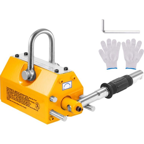 Cric magnétique de SucceBuy, capacité de levage de 2200 lbs/1000 kg, facteur de sécurité 2,5, acier au néodyme, fonction de déverrouillage, aimant de levage permanent pour palans lourds, grues datelier, blocs, planches