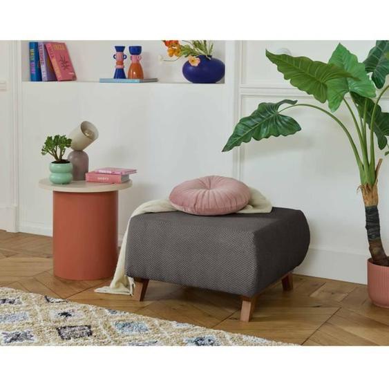 Cristal - pouf modulable - 65 cm - en velours texturé - Gris foncé