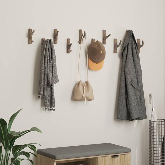 Crochet Marron 4 x 4 x 14 cm Bois Recyclé Solide