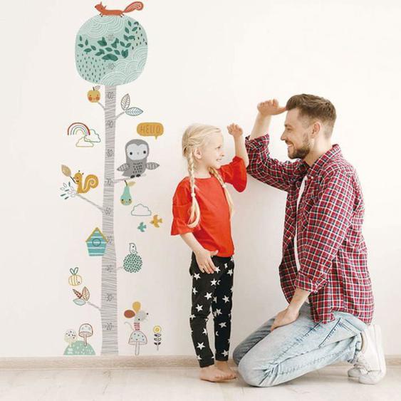 Croissance Hauteur Toise Mignon Forêt Arbre Hauteur Mesurer Sticker Mural Pour Chambre Des Enfants Pépinière Enfant Graphique De