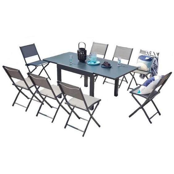 Cualica salon alu 8p gris foncé