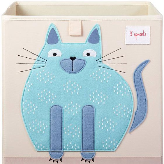 Cube De Rangement Chat Bleu