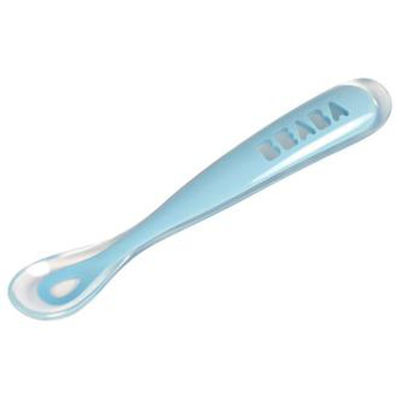 Cuillère 1er Âge En Silicone Bleu
