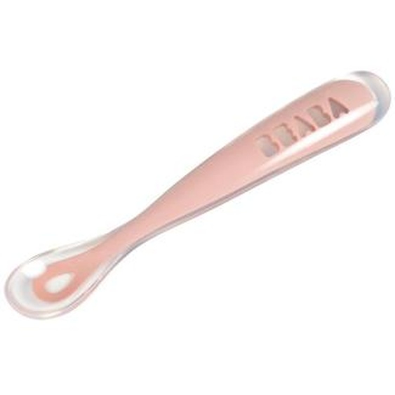 Cuillère 1er Âge En Silicone Rose Ancienne