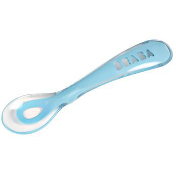 Cuillère 2ème Âge En Silicone Bleu