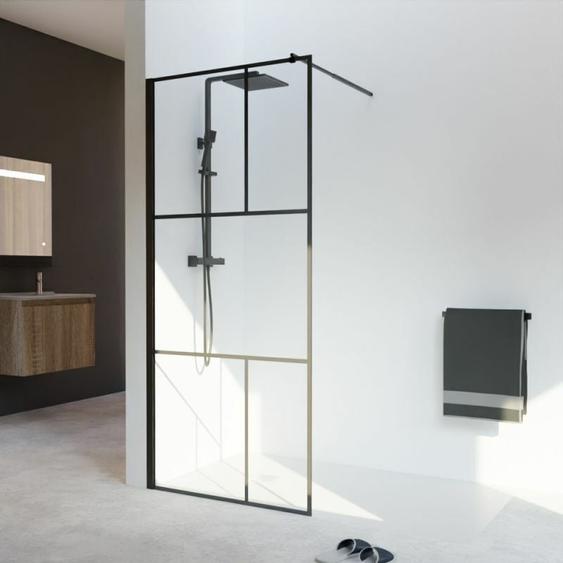 Cuisibane - Paroi de douche industrielle noire atelia 90 cm