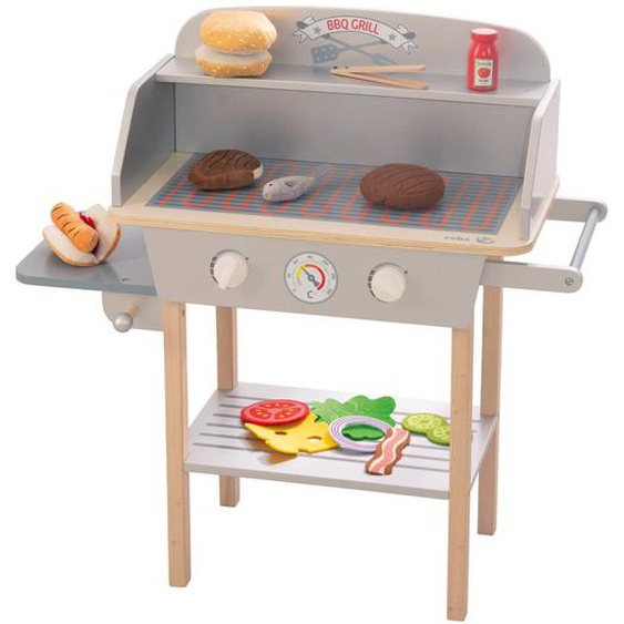 Cuisine Barbecue Pour Enfants Avec 14 Accessoires Gris Et Naturel