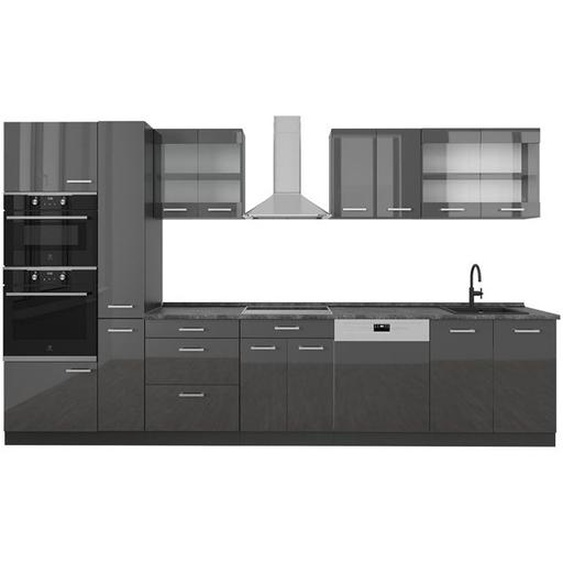 Cuisine complète  R-Line, 350cm , PT Anthracite, Anthracite brillant/anthracite, , Vicco