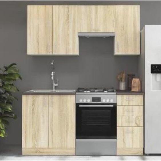 Cuisine complète SARA - Chêne Sonoma - 180 cm - Plan de travail non fourni