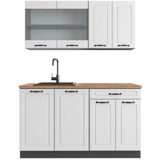 Cuisine R-Line, 140 cm , PT Chêne, Blanc cottage/anthracite, Vicco