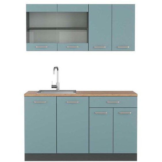 Cuisine R-Line, 140 cm , PT Chêne, Bleu-gris/anthracite, Vicco