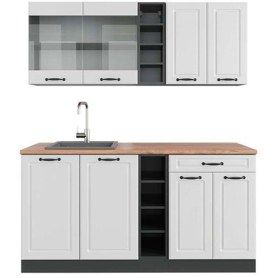 Cuisine R-Line, 160 cm , PT Chêne, Blanc cottage/anthracite, Vicco