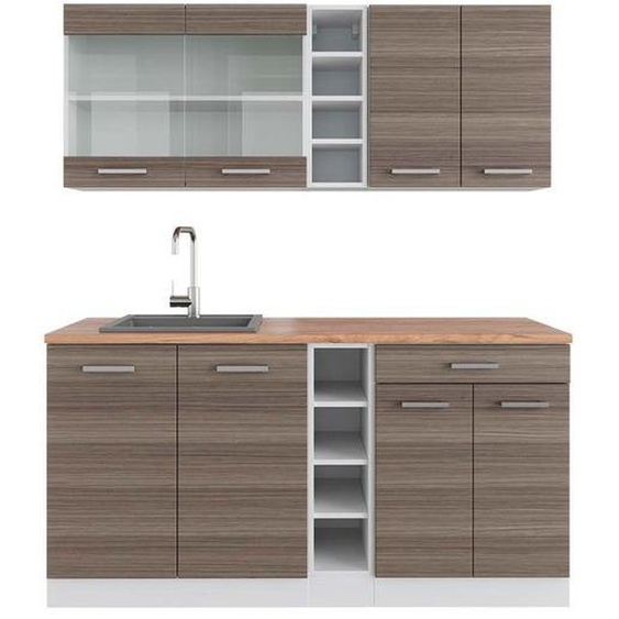 Cuisine R-Line, 160 cm , PT Chêne, gris noble/blanc, Vicco