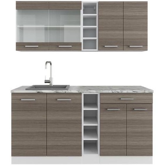 Cuisine R-Line, 160 cm , PT Marbre, gris noble/blanc, Vicco