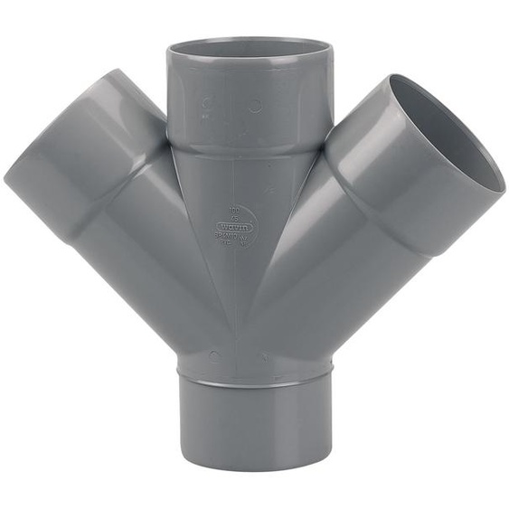 Culotte double parallèle PVC mâle-femelle 45° D100 WAVIN 3025815