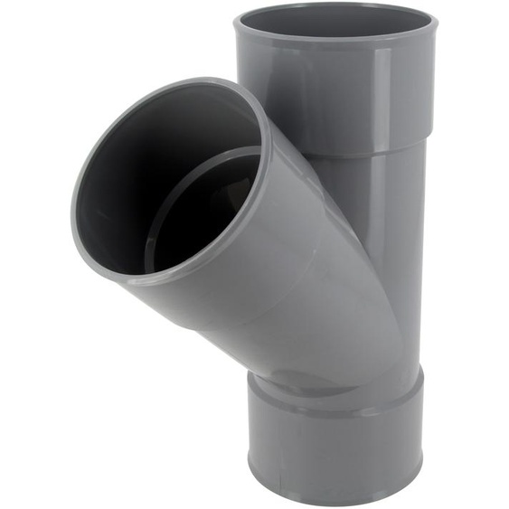 Culotte simple femelle-femelle à 45° D 200 mm gris à coller NICOLL BB144
