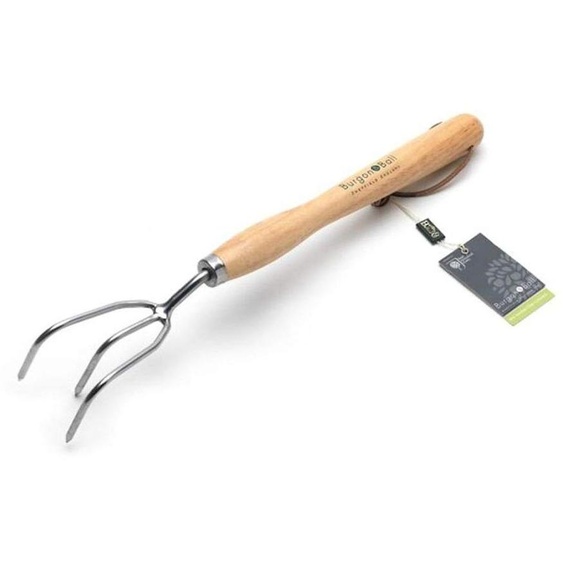Cultivateur à griffes en acier inoxydable, avec manche en bois, 48 cm