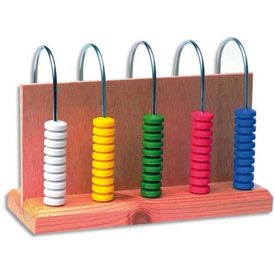 CULTURE CLUB Abaque à 5 colonnes 10 pièces chacune couleur assortie pour compréhension des nombres