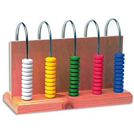 CULTURE CLUB Abaque à 5 colonnes 10 pièces chacune couleur assortie pour compréhension des nombres