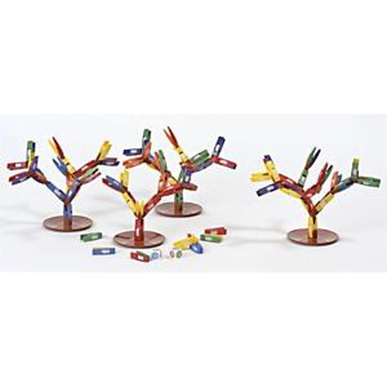 CULTURE CLUB Jeu Tricky Forest pour 1 à 8 enfants. 72 mini pinces assorties, 4 bases d arbre