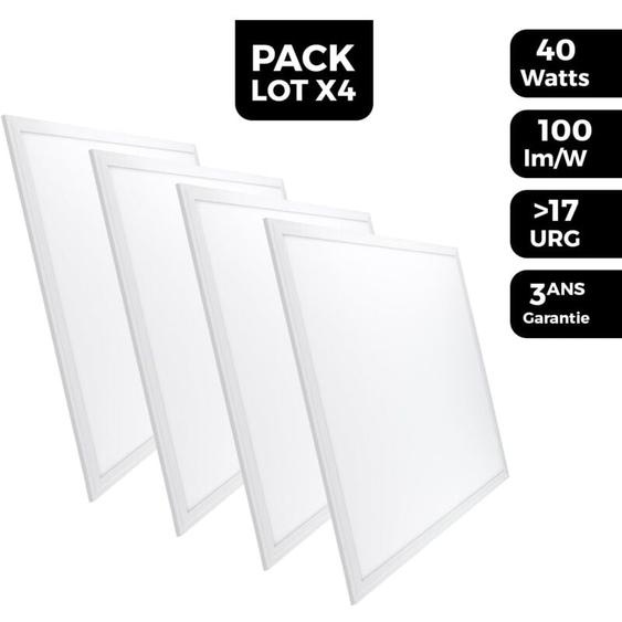 Dalle LED 600x600 40W lot de 4 pcs PMMA Blanc froid 6000k Haute
