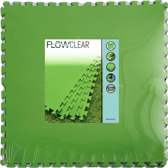 Dalles de protection de fond de piscine Bestway Flowclear 9 pcs. Vert 5,47 m²