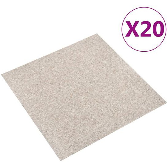 Dalles de tapis de sol 20 pcs 5 m² 50x50 cm Beige clair