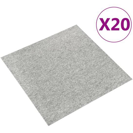 Dalles de tapis de sol 20 pcs 5 m² 50x50 cm Gris clair
