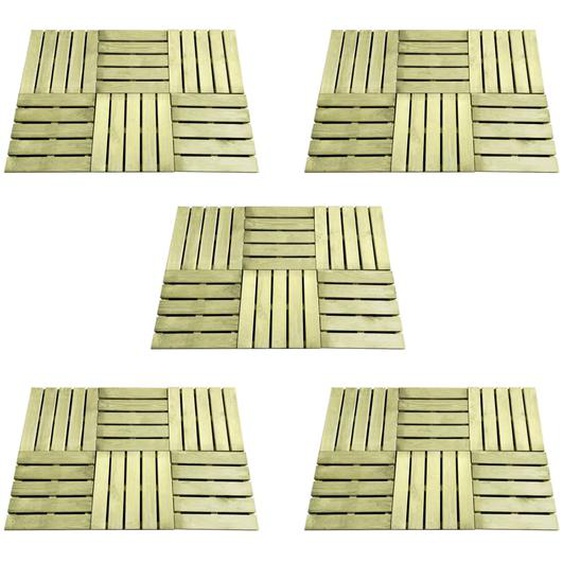 Dalles de terrasse 30 pcs 50x50 cm Bois Vert