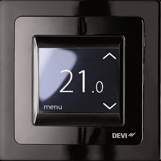 DANFOSS DEVI DEVIreg Touch noir 140F1069 Thermostat à horloge encastré 16A, 230V avec cadre