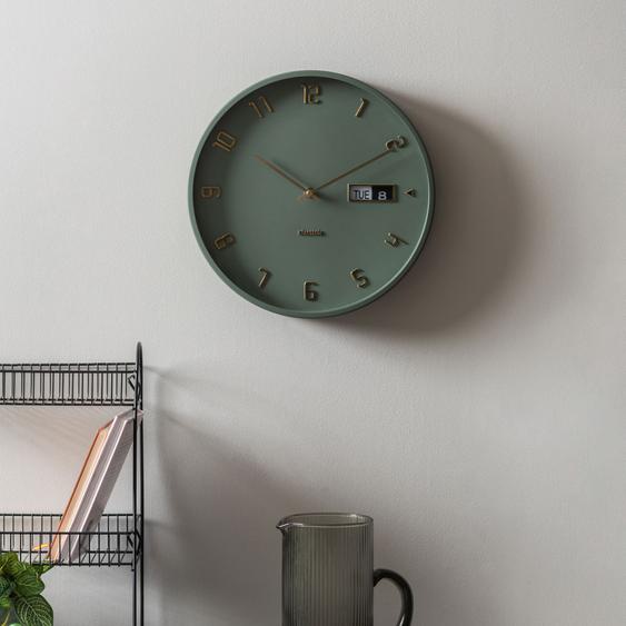 Data Flip - Horloge murale ronde ø30cm - Couleur - Vert