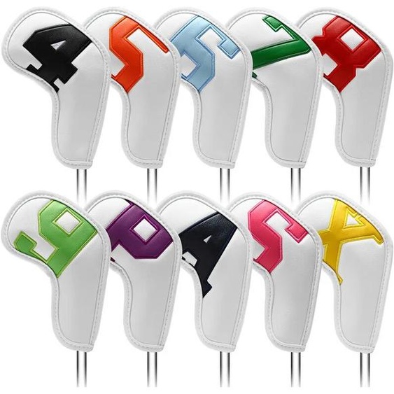 Dbaihuk 10 pièce/ensemble numéro coloré Golf fer couvre Golf Club tête couvre couvre cales couvre 4-9 ASPX