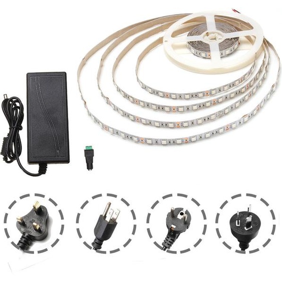 DC12V 5M Rouge : Bleu 5:1 Etanche SMD5050 Full-Spectrum LED Strip Grow Light + Alimentation - AU Plug