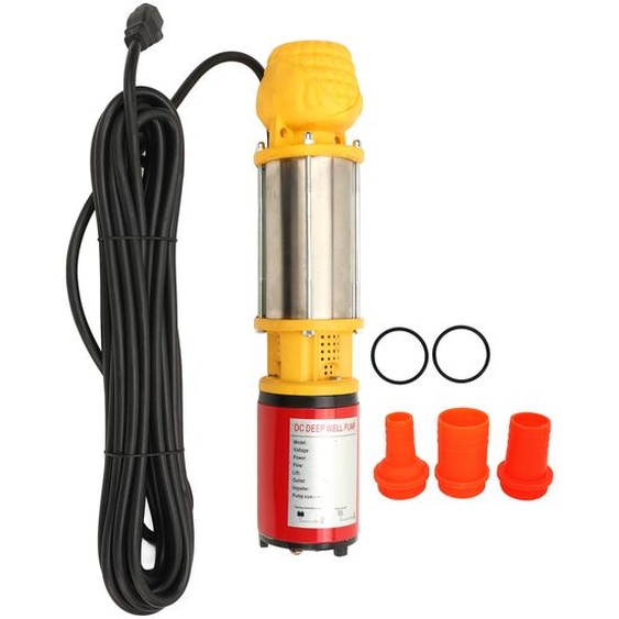 DC60V 550W Pompe de puits profond solaire 6m³/h Course 22m Acier inoxydable Pompe à eau sans balais pour ferme familiale rurale Véhicule de camping