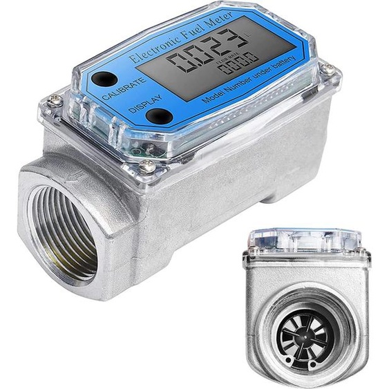 Débitmètre de carburant, débitmètre électronique à turbine, diesel, essence, kérosène Débitmètre 8-120L / min 1 pouce FNPT entrée / sortie